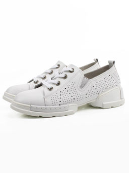 03-YB13-2 WHITE Полуботинки летние женские (натуральная кожа)