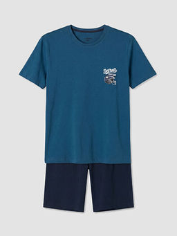 Regular Fit Erkek ?ortlu Pijama Tak?m?