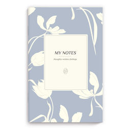 Блокнот, 120х185 мм, 32 л, арт. 72162 ЦВЕТЫ НА ГОЛУБОМ / Блок - белый офсет 65 г/м?, клетка, мягкий