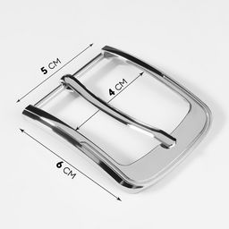 Пряжка для ремня, 6×5 см, 40 мм, цвет серебряный