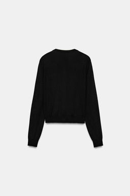 CHAQUETA COMBINADA PUNTO / Negro / Blanco - Zara фото 7