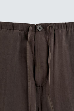 PANTAL?N FLUIDO RELAXED FIT / Marr?n - Zara фото 7