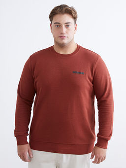 Bisiklet Yaka Bask?l? Erkek Sweatshirt