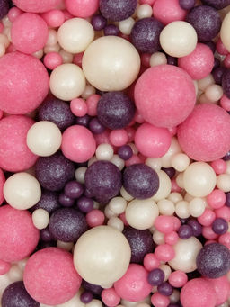 Цена за 3 шт. Кондитерская посыпка с мягким центром Жемчуг, серебро, сиреневый, 50 г