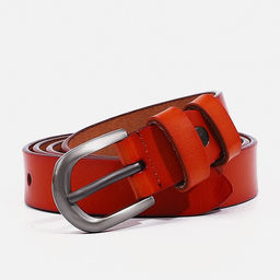 Ремень женский, ширина 2,5 см, винт, пряжка металл, цвет оранжевый