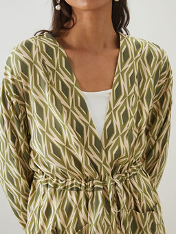 ?al Yaka Desenli Oversize Kad?n Kimono