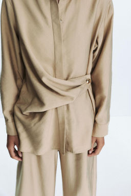 GOLD BUTTON WRAP SHIRT - Zara фото 4
