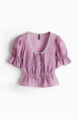 Blusa de manga corta con peplum