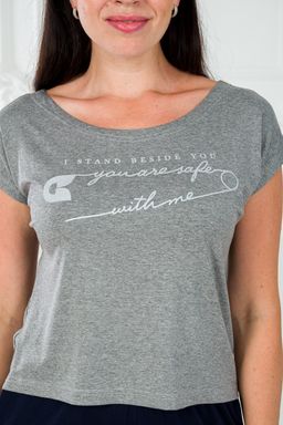 Футболка женская из вискозы Лирика серый меланж You are safe - Амадэль фото 5