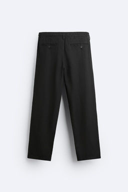 PLEATED COTTON - LINEN TROUSERS - Zara фото 18
