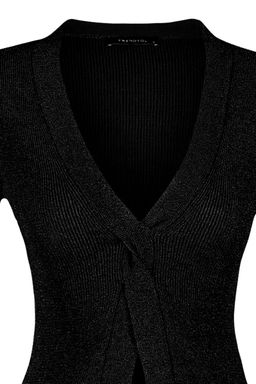 Siyah Simli Y?rtmac Detayl? Triko Kazak TWOAW24KZ00660 - Trendyolmilla фото 7