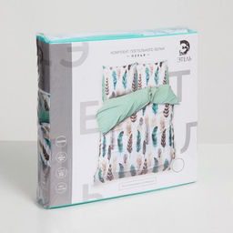 Постельное бельё Этель 1.5 сп Перья 143*215 см, 150*214 см, 70*70 см - 2 шт, поплин фото 6