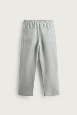 PANTAL?N RELAXED FIT 100% LINO / Gris claro - Zara фото 12