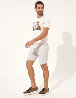 Bej Slim Fit _izgili Bermuda _ort - Pierre cardin фото 3