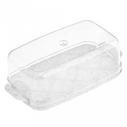 Масленка пластмассовая "Granite" 17,5х8,3х5,7см, белый, прозрачная крышка (Россия)