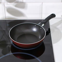 Сковорода Доляна Promo, d=16 см, пластиковая ручка, антипригарное покрытие, алюминий, бордовая фото 6