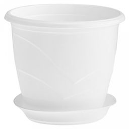 Горшок для фиалок пластмассовый "Венеция" 0,75л, д12см, с поддоном, белый (Россия)