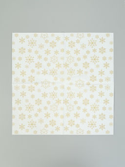 Цена за 2 шт. Салфетки новогодние бумажные Золотые снежинки, 3 слоя, 33?33 см, 20 шт.