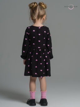 Платье Моана розовые сердечки на черном - Sovalina фото 24