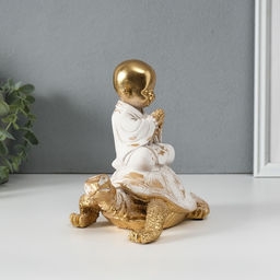 Фигурка полистоун «Маленький Будда на черепахе», 17×11×17 см