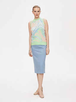 Топ с жаккардом акварель 421.010414/Персиковый