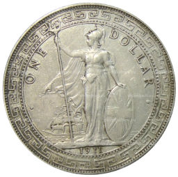 1 доллар 1911 года Великобритания Торговый доллар