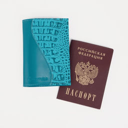 Обложка для паспорта TEXTURA, цвет бирюзовый