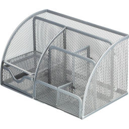 Подставка-органайзер 7отд 125x220x140мм с выдв.ячейкой металл сетка серебр - Attache фото 2
