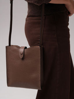 Кожаная сумка кросс-боди Leya DBR 30919 коричневый какао  фото 4