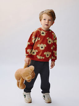 Bisiklet Yaka Erkek Bebek Sweatshirt ve E?ofman Alt 2li
