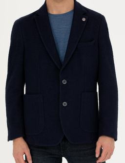 Lacivert %100 Pamuk Ex. Slim Fit Spor Ceket