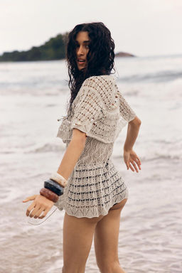 POINTELLE KNIT TOP WITH RUFFLE - Zara фото 3