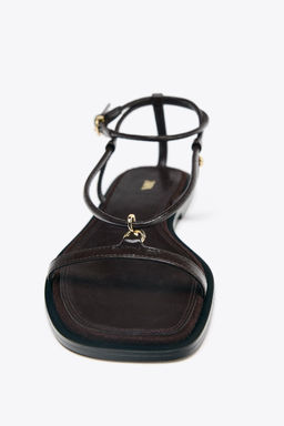 LEATHER THIN STRAPPY SANDALS - Zara фото 14