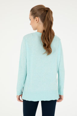 Женский базовый свитер водно-зеленого цвета с круглым вырезом Неожиданная скидка в корзине - U.s. polo assn фото 5