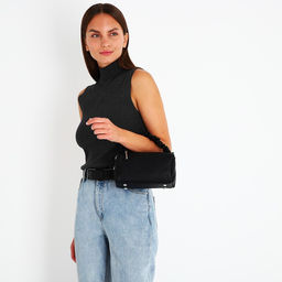 Сумка-багет на молнии, цвет чёрный - Simaland фото 10