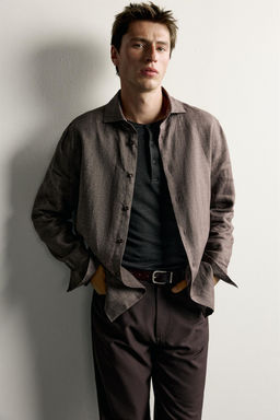CAMISA REGULAR FIT 100% LINO / Marr?n - Zara фото 5