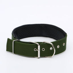 Ошейник Комфорт комбинированный, 60 х 4 см, ОШ 44-55 см, темно-зелёный - Пижон фото 2