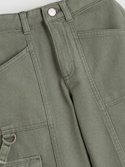 Geni? Pa?a Gabardin K?z ?ocuk Kargo Pantolon