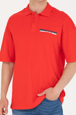 U. S. Polo Assn Мужская красная футболка-поло оверсайз - U.s. polo assn фото 7