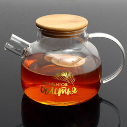Чайник заварочный стеклянный «Моментов счастья», 1000 мл