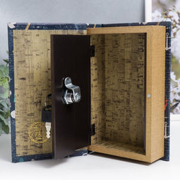 Шкатулка книга-сейф «Мельницы, штурвалы и якоря», дерево, искусственная кожа, 21×13×5 см