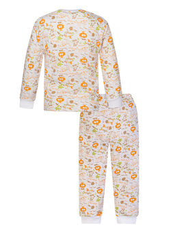 Пижама детская молочная с принтом джунгли