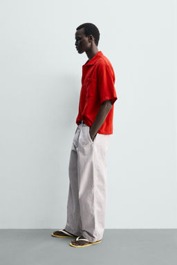 CAMISA POLO ALGOD?N - LINO / Rojo - Zara фото 5