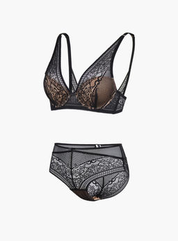 Комплект нижнего белья Indefini 318000-2051WXY черный кружевной  фото 4