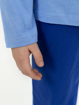 Пижама детская  темно-голубая джип ПЖ-1810 (98-104)