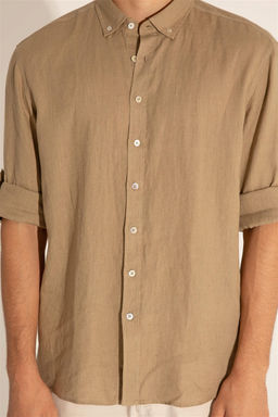 Мужская рубашка цвета хаки с длинным рукавом - U.s. polo assn фото 14