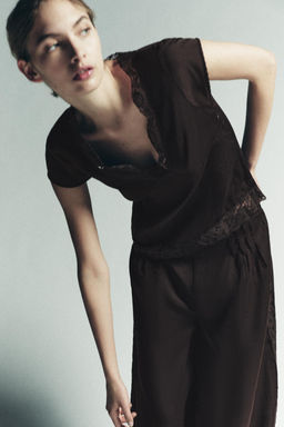 100% LYOCELL LACE TOP - Zara фото 5