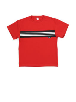 Футболка с лампасом, красная - Inzibe фото 5