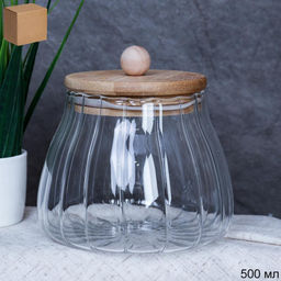 Банка для сыпучих Бамбуковая кр. рифленая 0,5л LCSC2435, арт. 699995