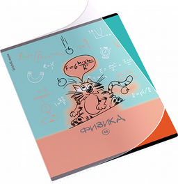 АКЦИЯ Цена за 5 шт. Тетрадь общая ученическая с пластиковой обложкой на скобе ErichKrause Котоформулы, Физика, 48 листов, клетка